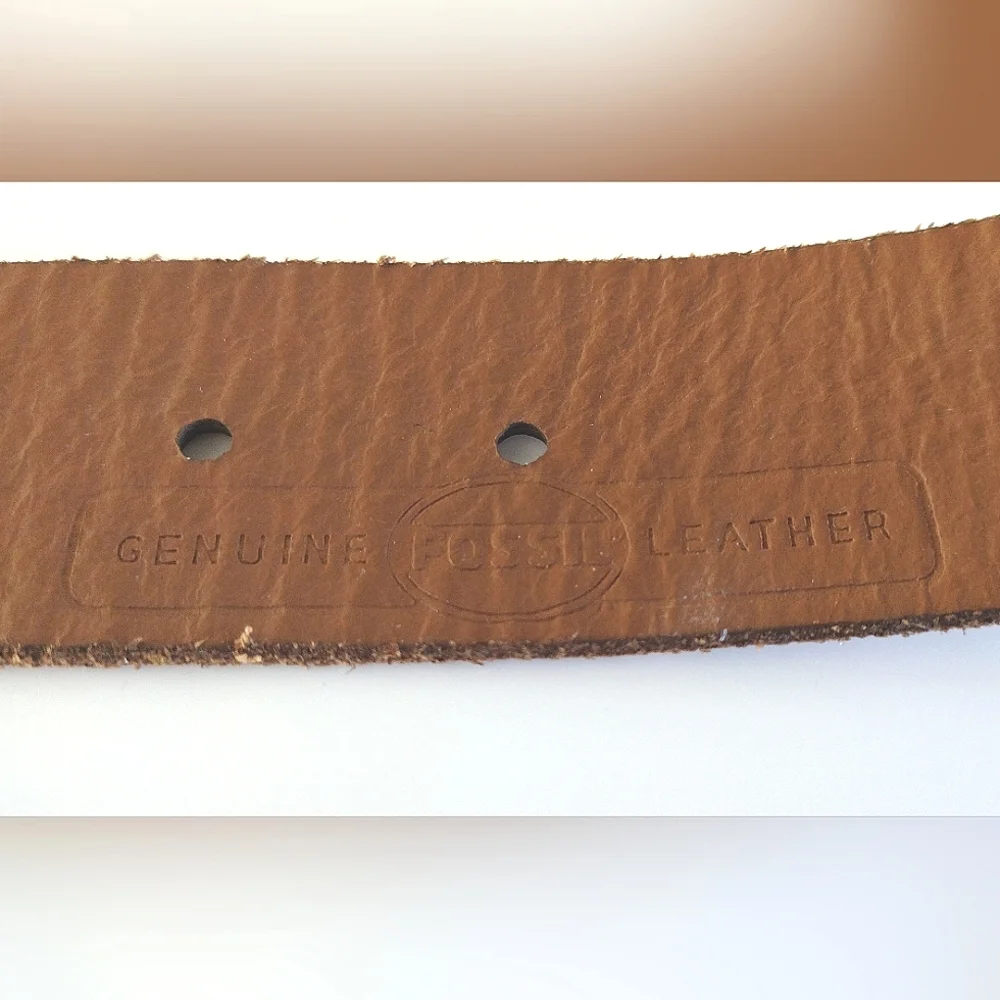 Fossil pastel print leather accented belt M